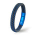 Uniqal SKY Armband – geflochtenes Lederarmband in Schwarz-Blau mit glänzendem Magnetverschluss aus Edelstahl. Stilvolles Accessoire für Männer & Frauen.